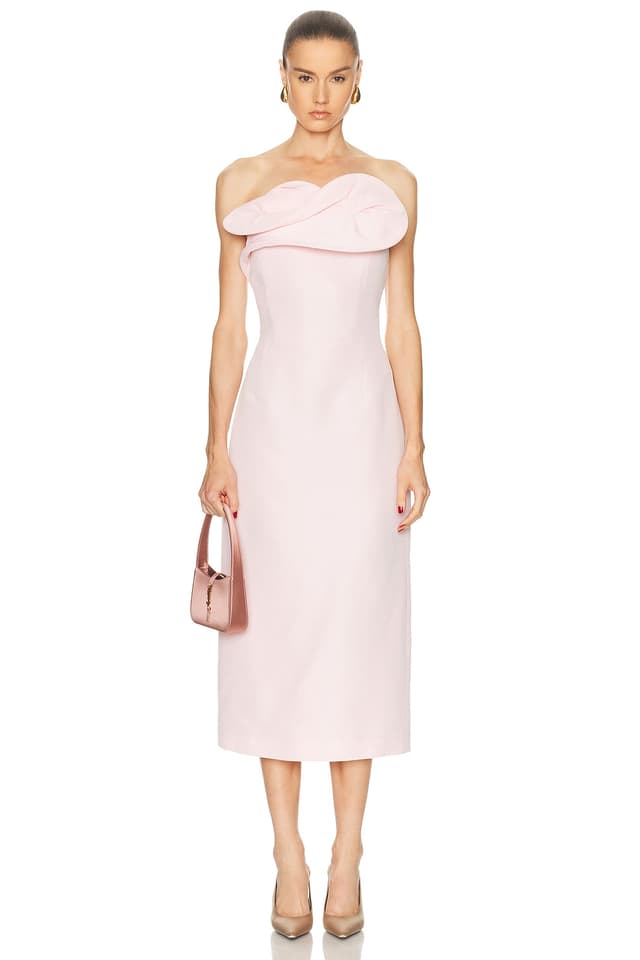 "What can I wear for my engagement party that is slim fitting and midi but elegant?"